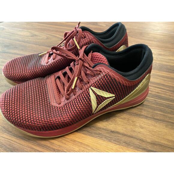 Reebok Men’s Crossfit Nano Red, Black and Gold Workout Shoes SZ 8.5 121953511 - Picture 1 of 6